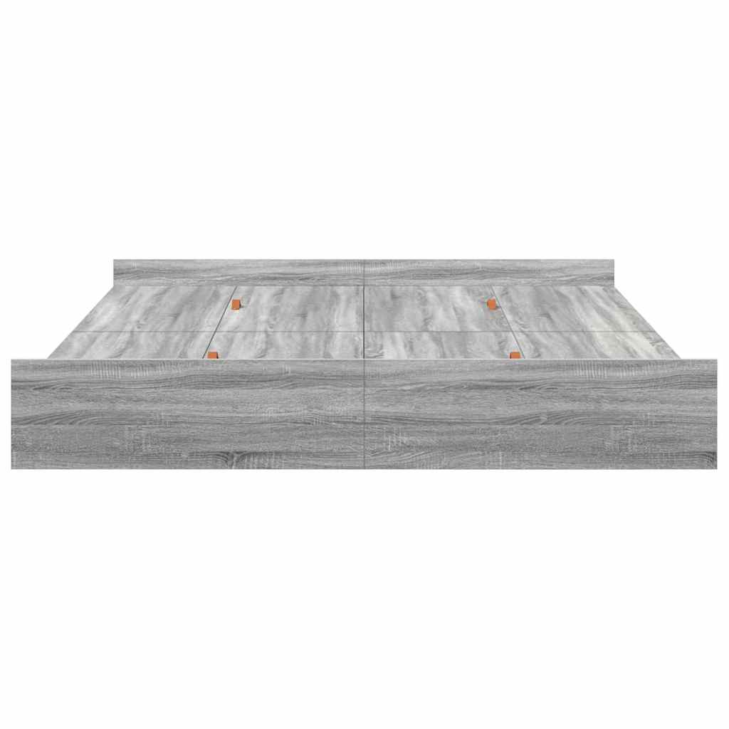 Storage Bed Frame Grey Sonoma 180 x 200 cm Engineered Wood