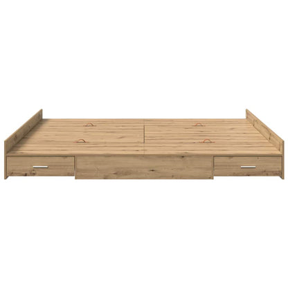 Storage Bed Frame Artisan Oak 180 x 200 cm Engineered Wood