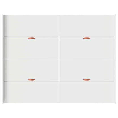 Storage Bed Frame White 160 x 200 cm Engineered Wood