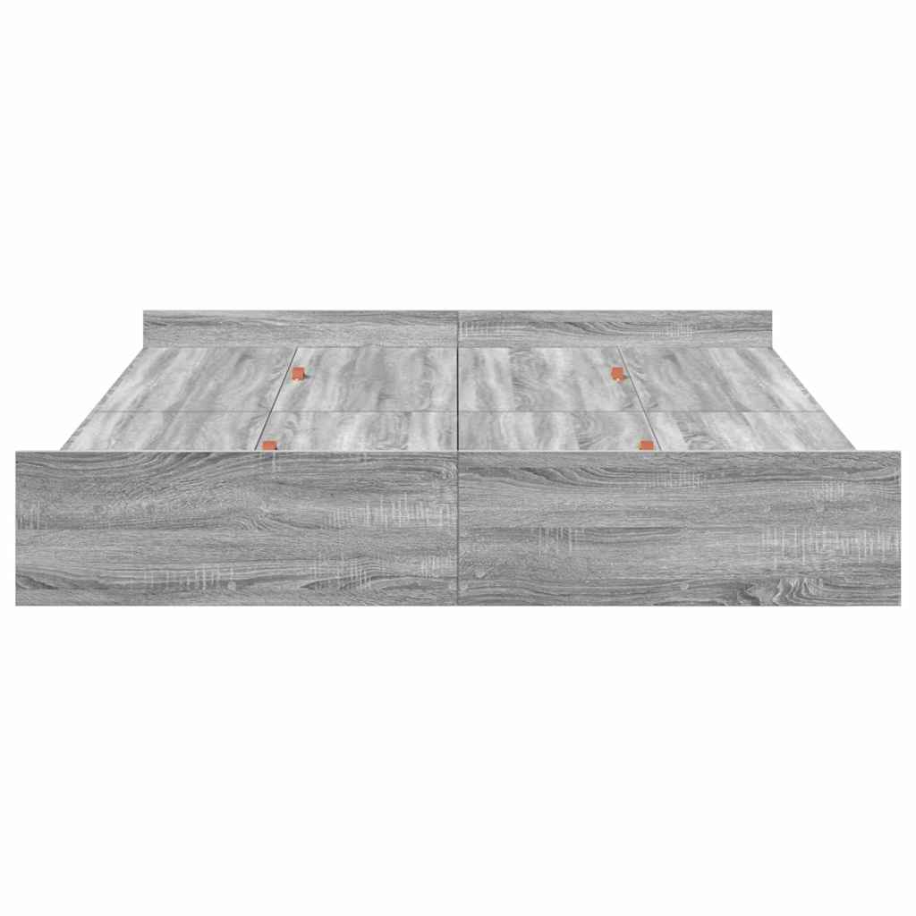Storage Bed Frame Grey Sonoma 160 x 200 cm Engineered Wood