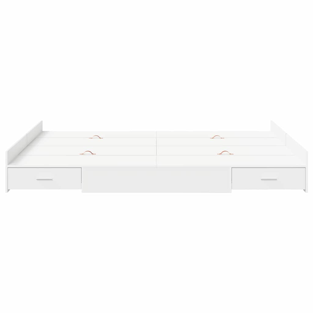Storage Bed Frame White 150 x 200 cm Engineered Wood