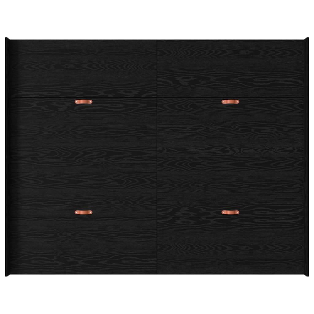 Storage Bed Frame Black Oak 150 x 200 cm Engineered Wood