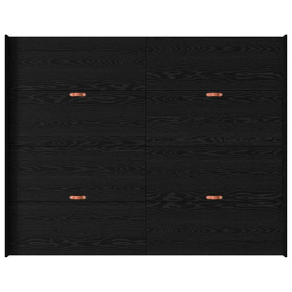 Storage Bed Frame Black Oak 150 x 200 cm Engineered Wood