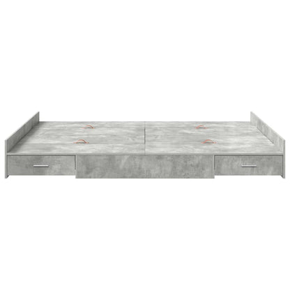 Storage Bed Frame Concrete Grey 150 x 200 cm Engineered Wood