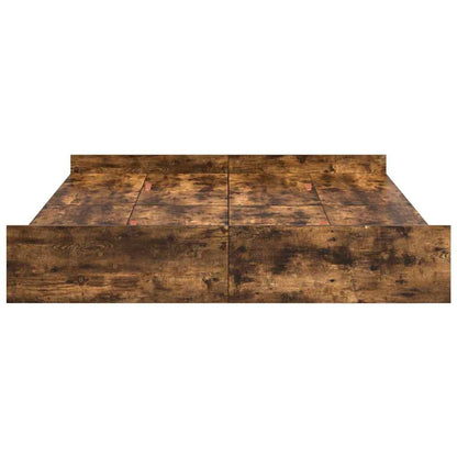 Storage Bed Frame Smoked Oak 150 x 200 cm Engineered Wood