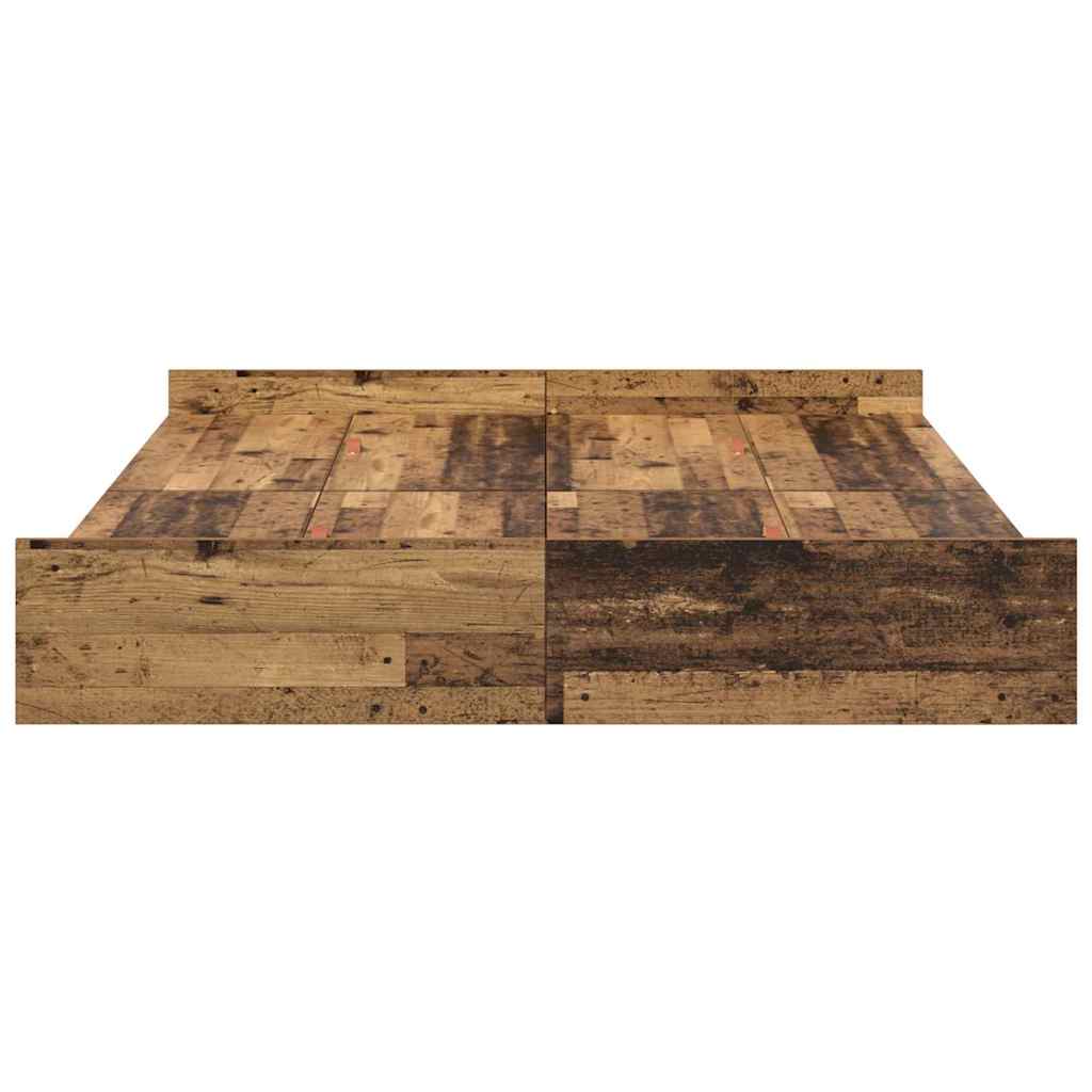 Storage Bed Frame Old Wood 150 x 200 cm Engineered Wood