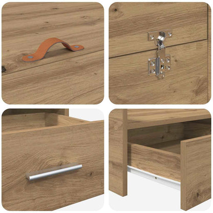 Storage Bed Frame Artisan Oak 150 x 200 cm Engineered Wood