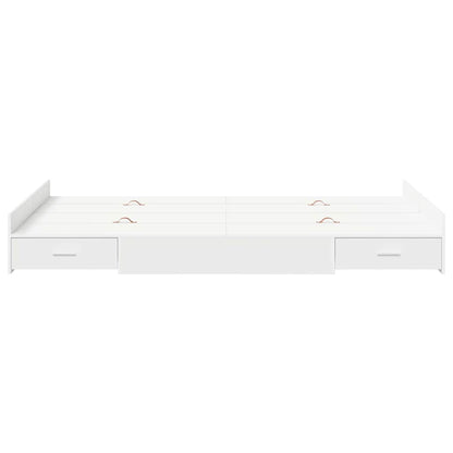 Storage Bed Frame White 120 x 200 cm Engineered Wood