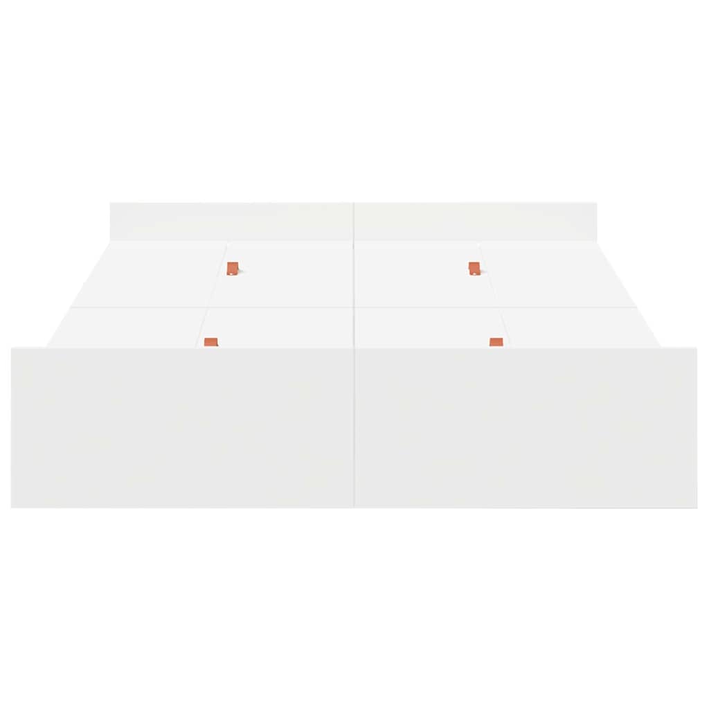 Storage Bed Frame White 120 x 200 cm Engineered Wood