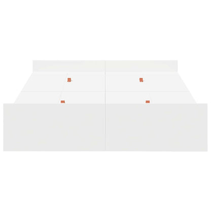 Storage Bed Frame White 120 x 200 cm Engineered Wood