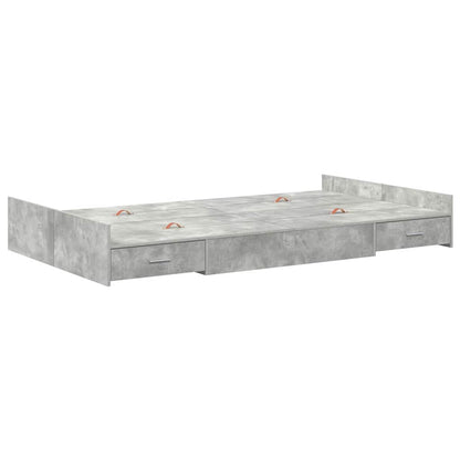 Storage Bed Frame Concrete Grey 120 x 200 cm Engineered Wood