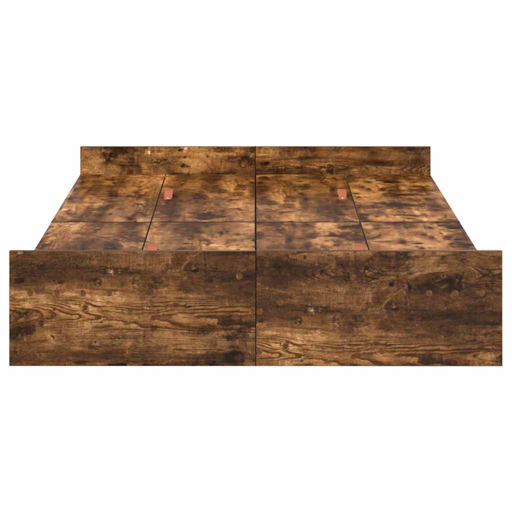 Storage Bed Frame Smoked Oak 120 x 200 cm Engineered Wood