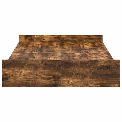 Storage Bed Frame Smoked Oak 120 x 200 cm Engineered Wood