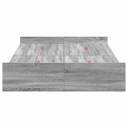 Storage Bed Frame Grey Sonoma 120 x 200 cm Engineered Wood