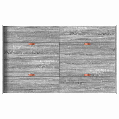 Storage Bed Frame Grey Sonoma 120 x 200 cm Engineered Wood