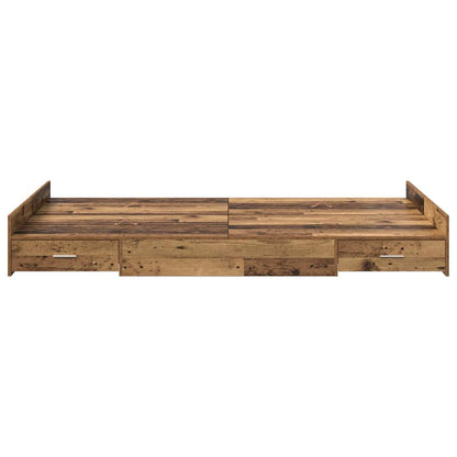 Storage Bed Frame Old Wood 120 x 200 cm Engineered Wood