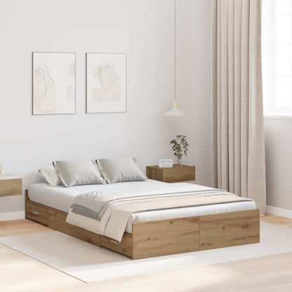 Storage Bed Frame Artisan Oak 120 x 200 cm Engineered Wood