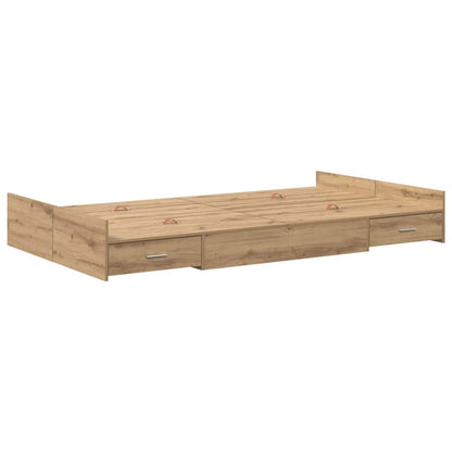 Storage Bed Frame Artisan Oak 120 x 200 cm Engineered Wood