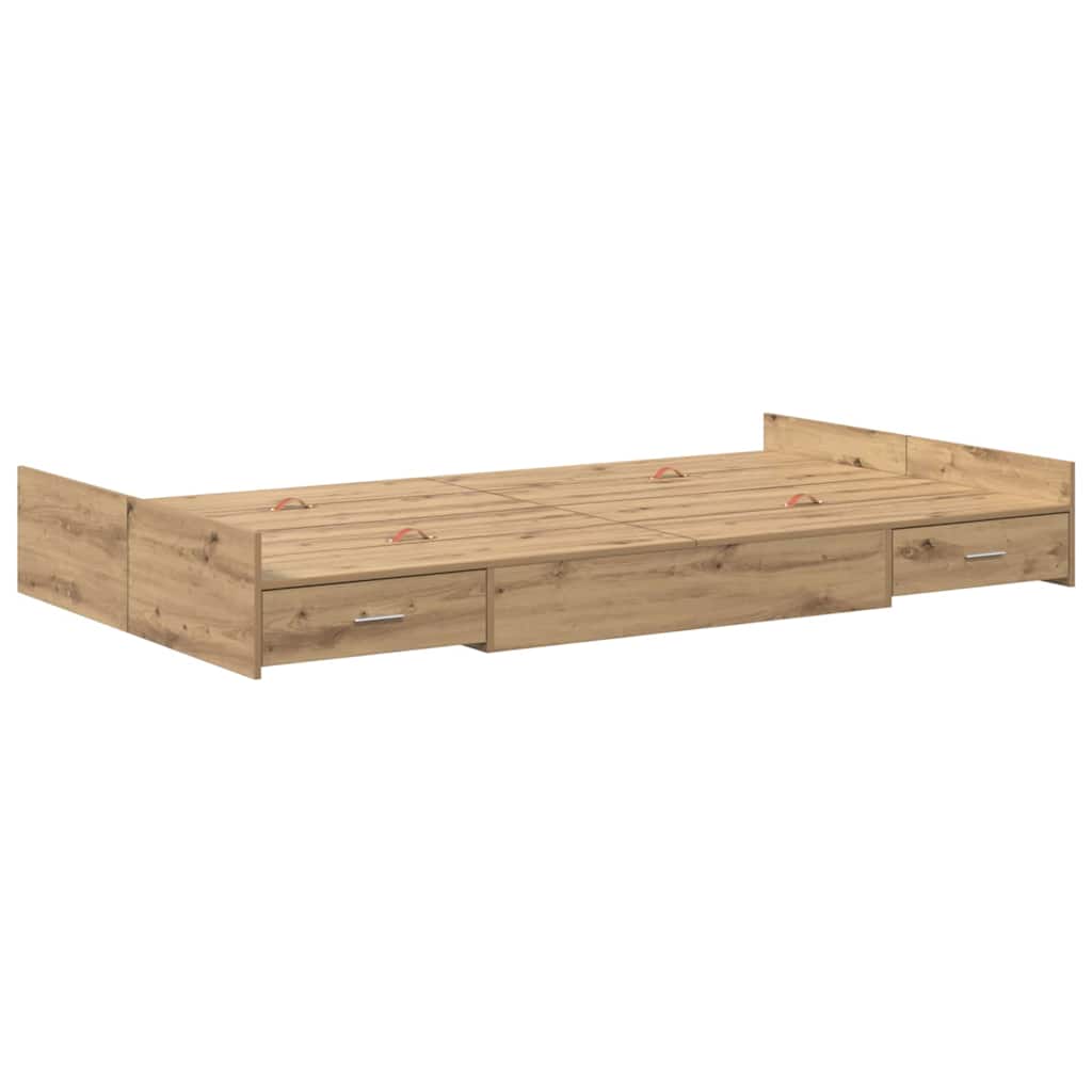 Storage Bed Frame Artisan Oak 120 x 200 cm Engineered Wood