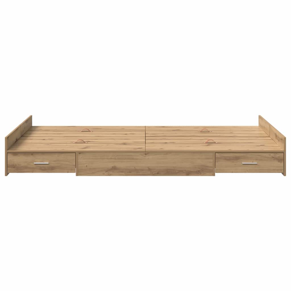 Storage Bed Frame Artisan Oak 120 x 200 cm Engineered Wood