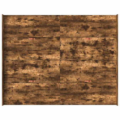 Storage Bed Frame Smoked Oak 140 x 190 cm Engineered Wood