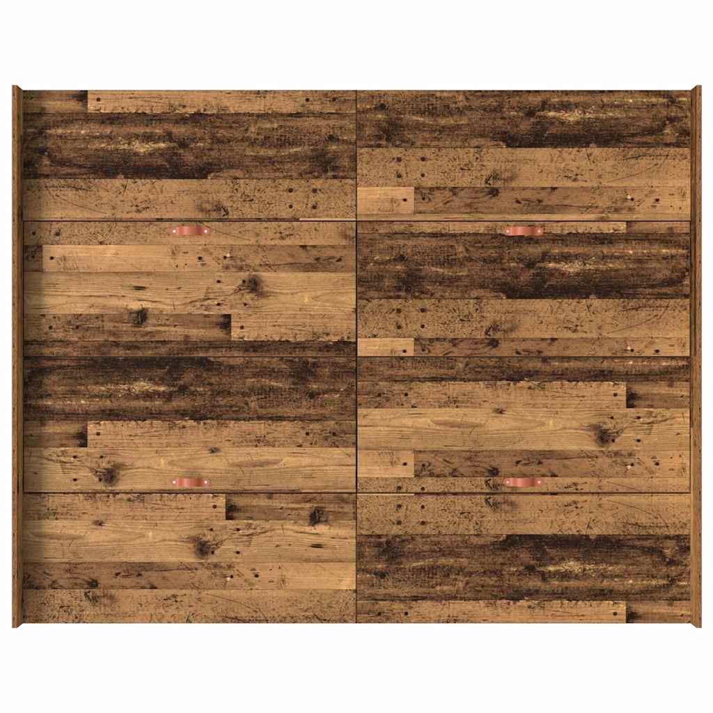 Storage Bed Frame Old Wood 140 x 190 cm Engineered Wood