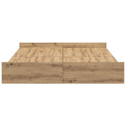 Storage Bed Frame Artisan Oak 140 x 190 cm Engineered Wood