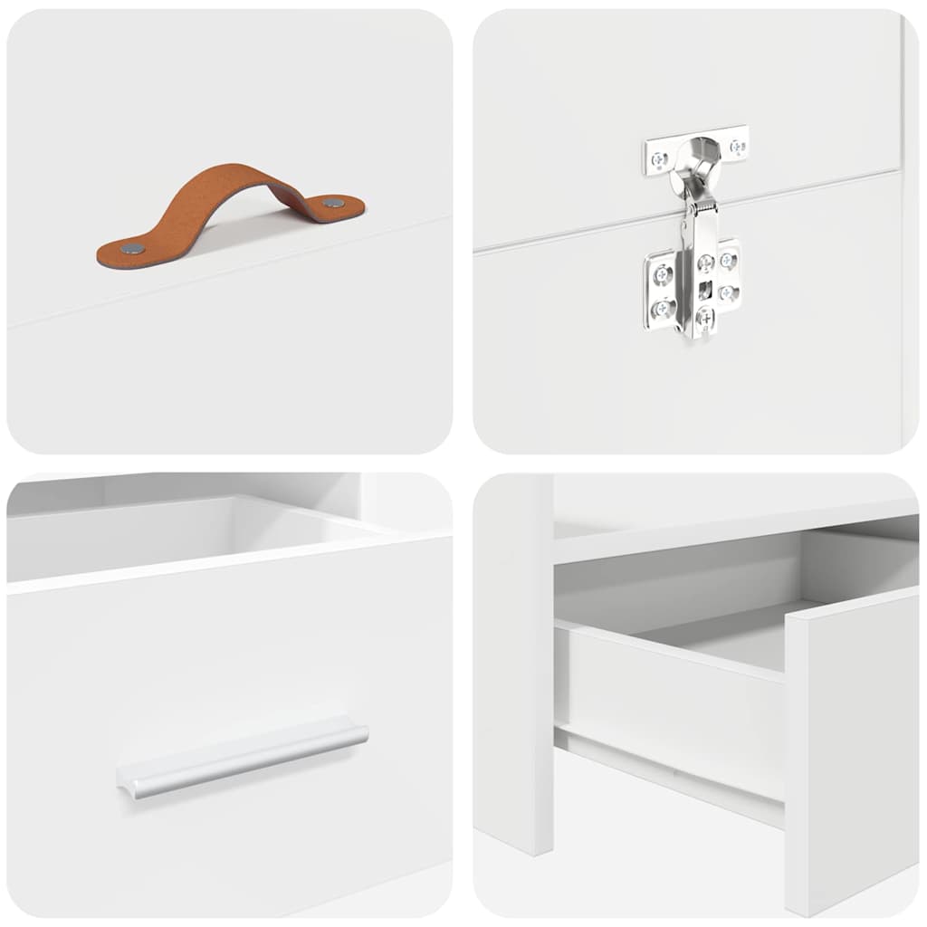 Storage Bed Frame White 120 x 190 cm Engineered Wood