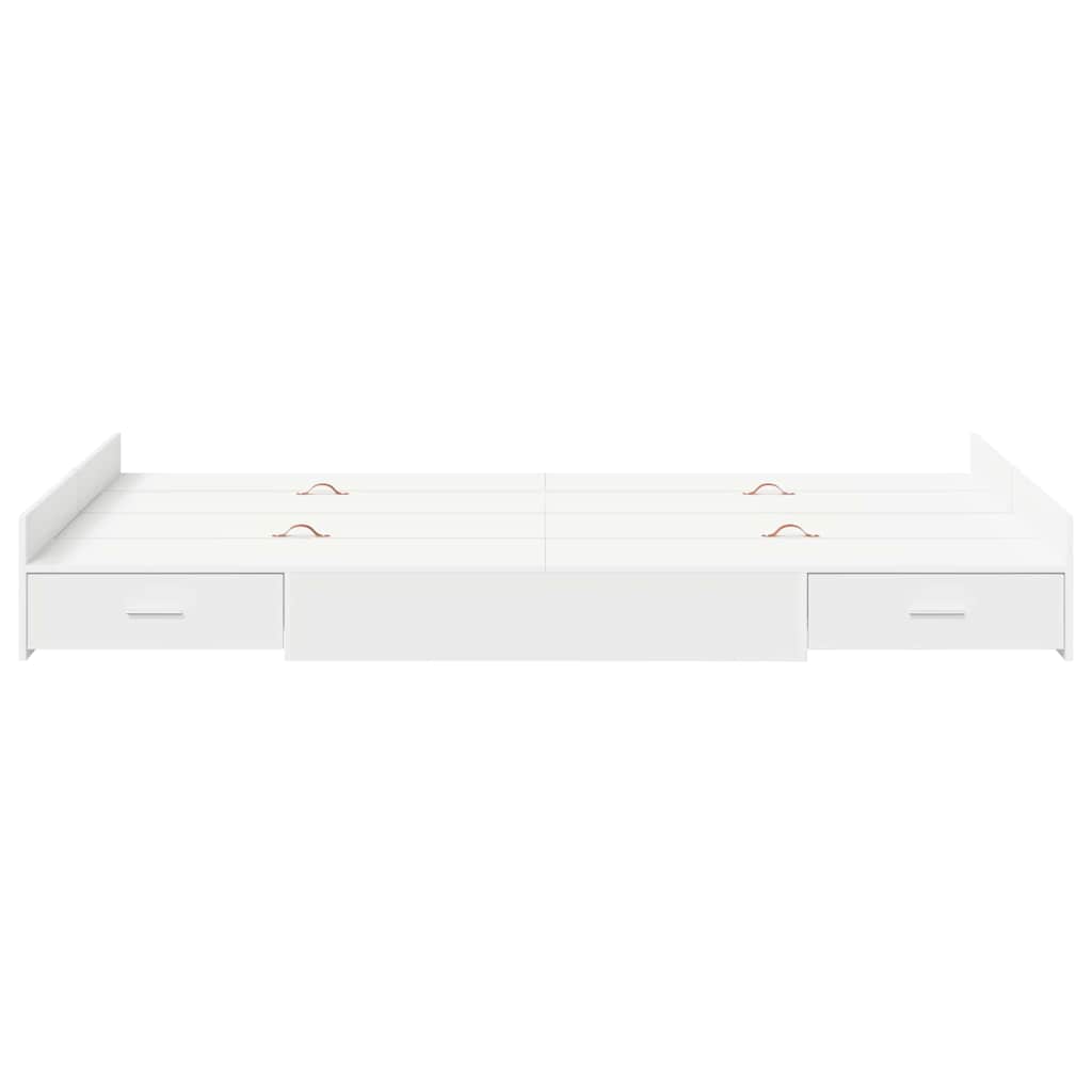 Storage Bed Frame White 120 x 190 cm Engineered Wood