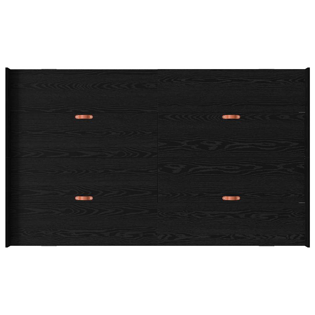 Storage Bed Frame Black Oak 120 x 190 cm Engineered Wood