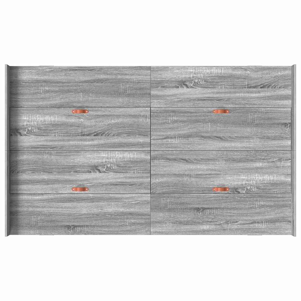 Storage Bed Frame Grey Sonoma 120 x 190 cm Engineered Wood