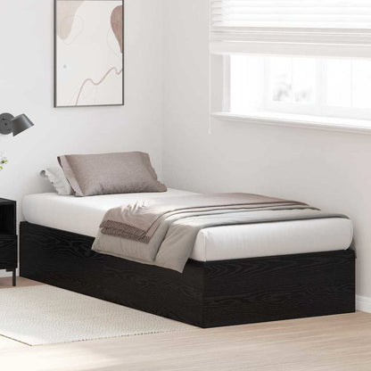 Bed Frame with Storage Black oak 80 x 200 cm Engineered wood
