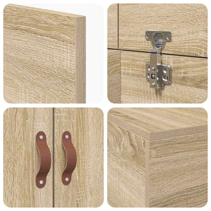 Storage Bed Frame Sonoma Oak 80 x 200 cm Engineered Wood