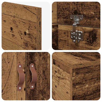 Bed Frame with Storage Old wood 80 x 200 cm Engineered wood