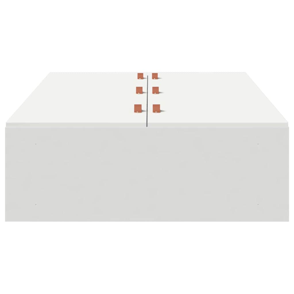 Storage Bed Frame White 90 x 200 cm Engineered Wood