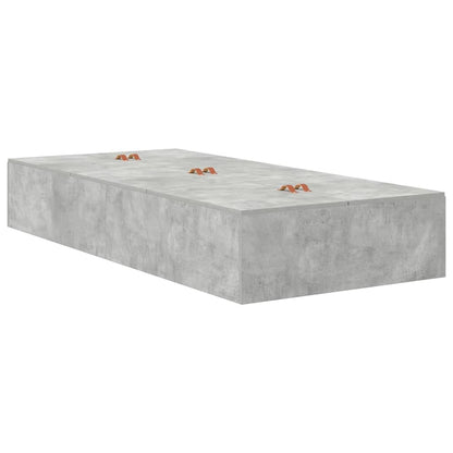 Storage Bed Frame Concrete Grey 90 x 200 cm Engineered Wood