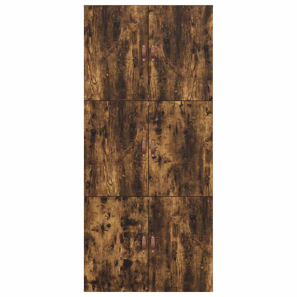 Bed Frame with Storage Smoked oak 90 x 200 cm Engineered wood