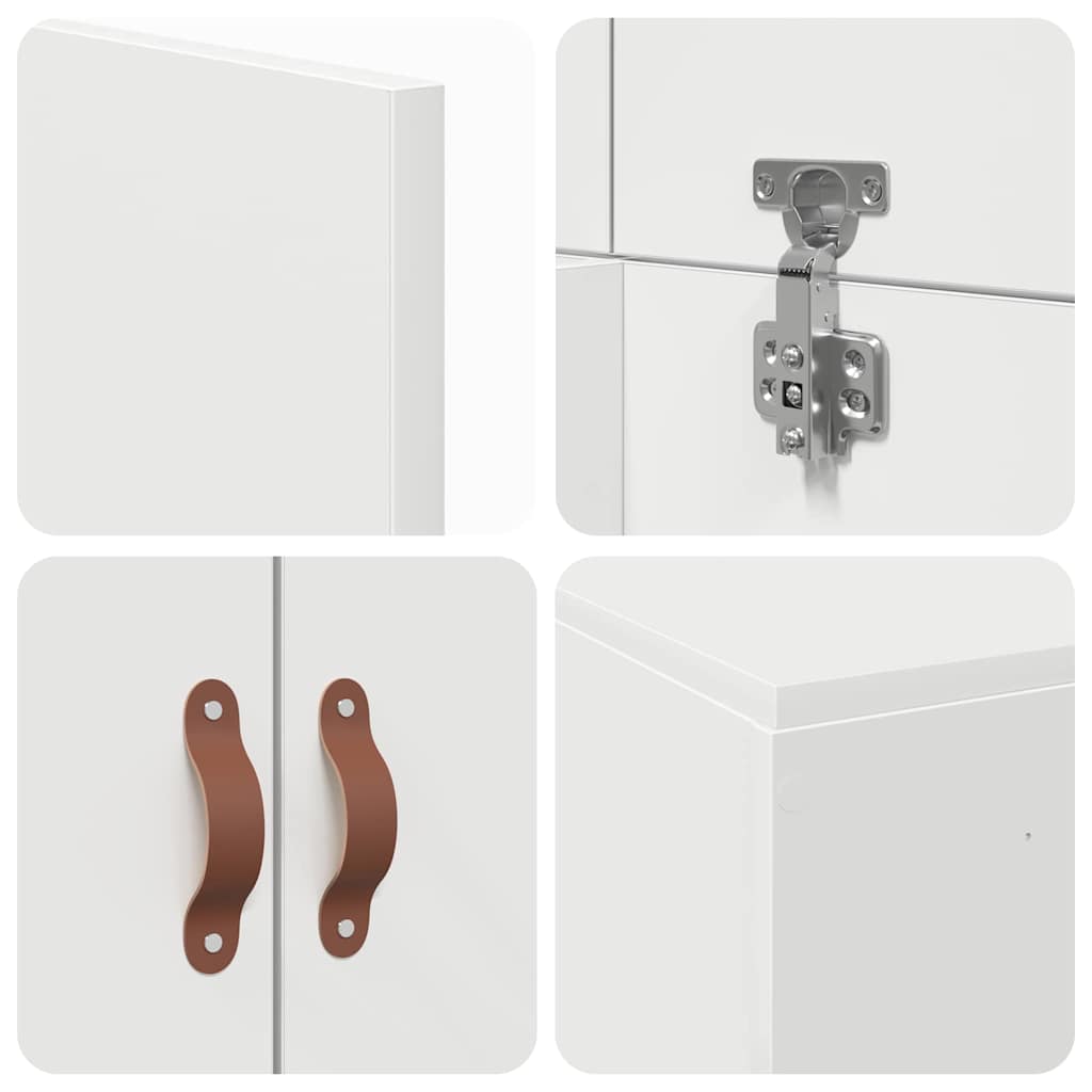 Storage Bed Frame White 100 x 200 cm Engineered Wood