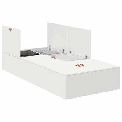 Storage Bed Frame White 100 x 200 cm Engineered Wood
