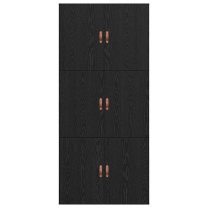 Bed Frame with Storage Black oak 100 x 200 cm Engineered wood