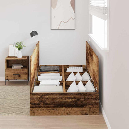 Bed Frame with Storage Old wood 100 x 200 cm Engineered wood