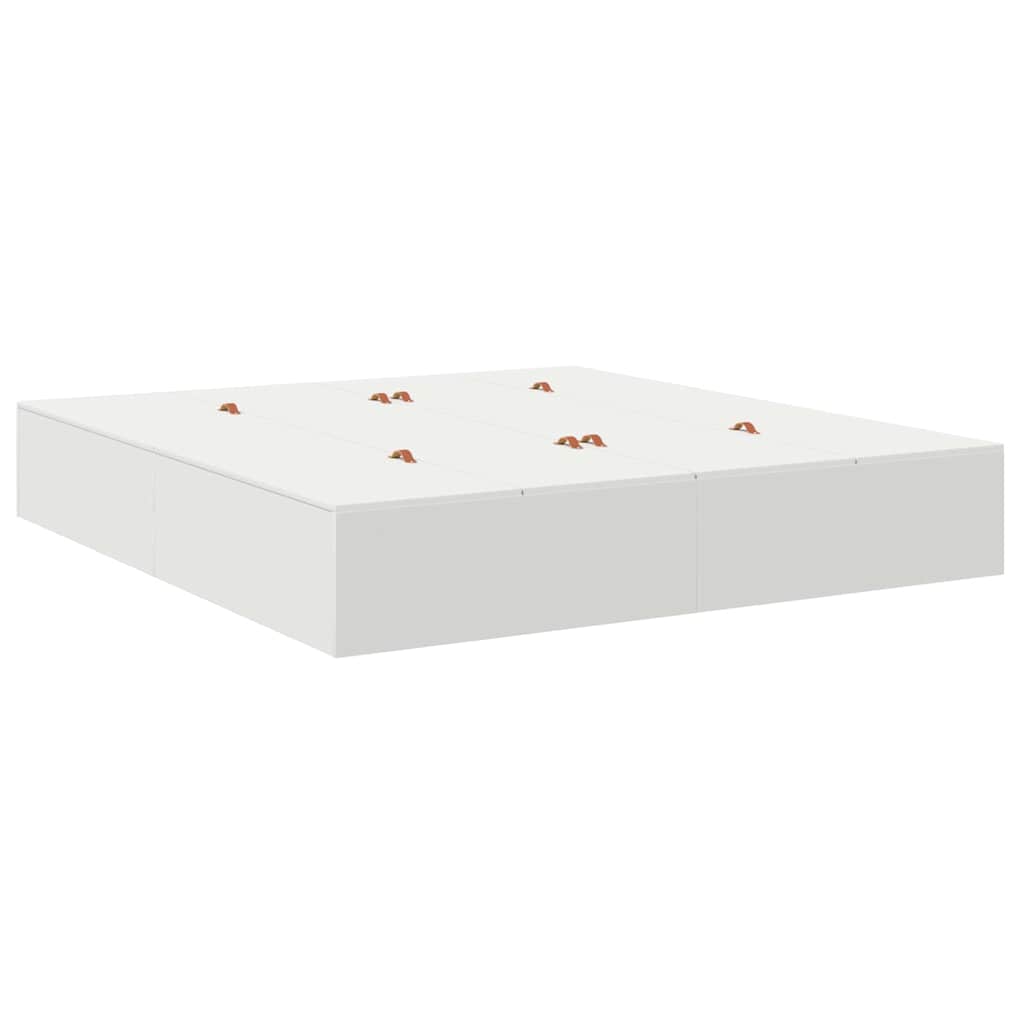 Storage Bed Frame White 200 x 200 cm Engineered Wood