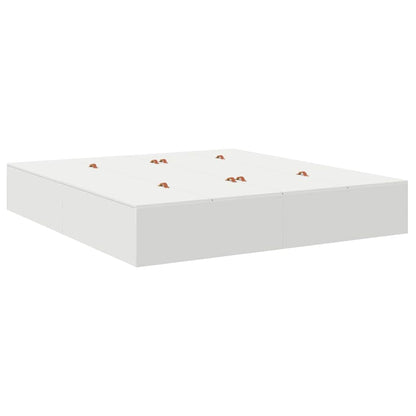 Storage Bed Frame White 200 x 200 cm Engineered Wood