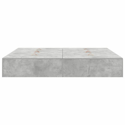 Storage Bed Frame Concrete Grey 200 x 200 cm Engineered Wood