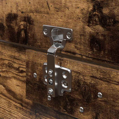 Bed Frame with Storage Smoked oak 200 x 200 cm Engineered wood