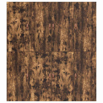 Bed Frame with Storage Smoked oak 200 x 200 cm Engineered wood