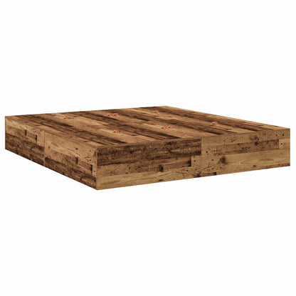 Bed Frame with Storage Old wood 200 x 200 cm Engineered wood
