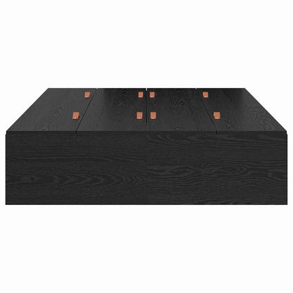 Bed Frame with Storage Black oak 120 x 200 cm Engineered wood