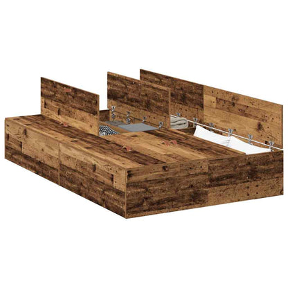 Bed Frame with Storage Old wood 120 x 200 cm Engineered wood