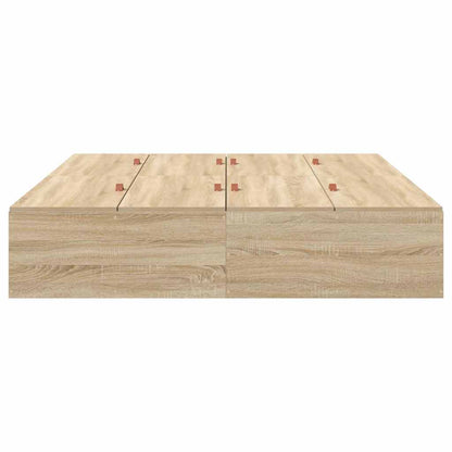 Bed Frame with Storage Sonoma oak 140 x 200 cm Engineered wood